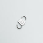 HoS Lock in white gold finish on sterling silver, shown open with both shackles released